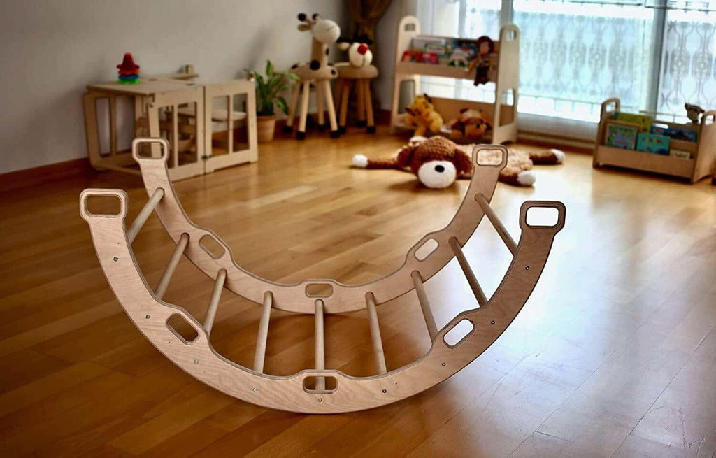 Climbing Arch / Rocker with Origami Pattern Pillow